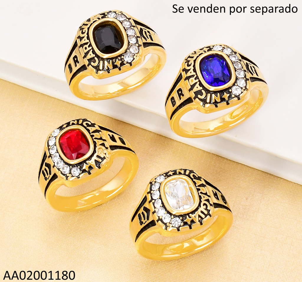 ANILLO GRADUACION ZIRC.CUADRADA NIC.COL.SURT RA688