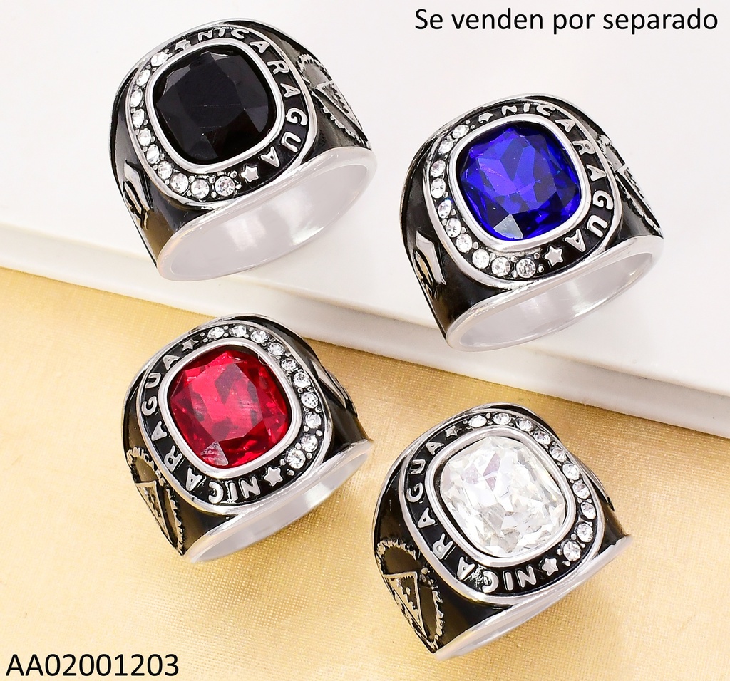ANILLO PLAT. GRADUACION NICARAGUA C/ESCUDO SURT.RA667