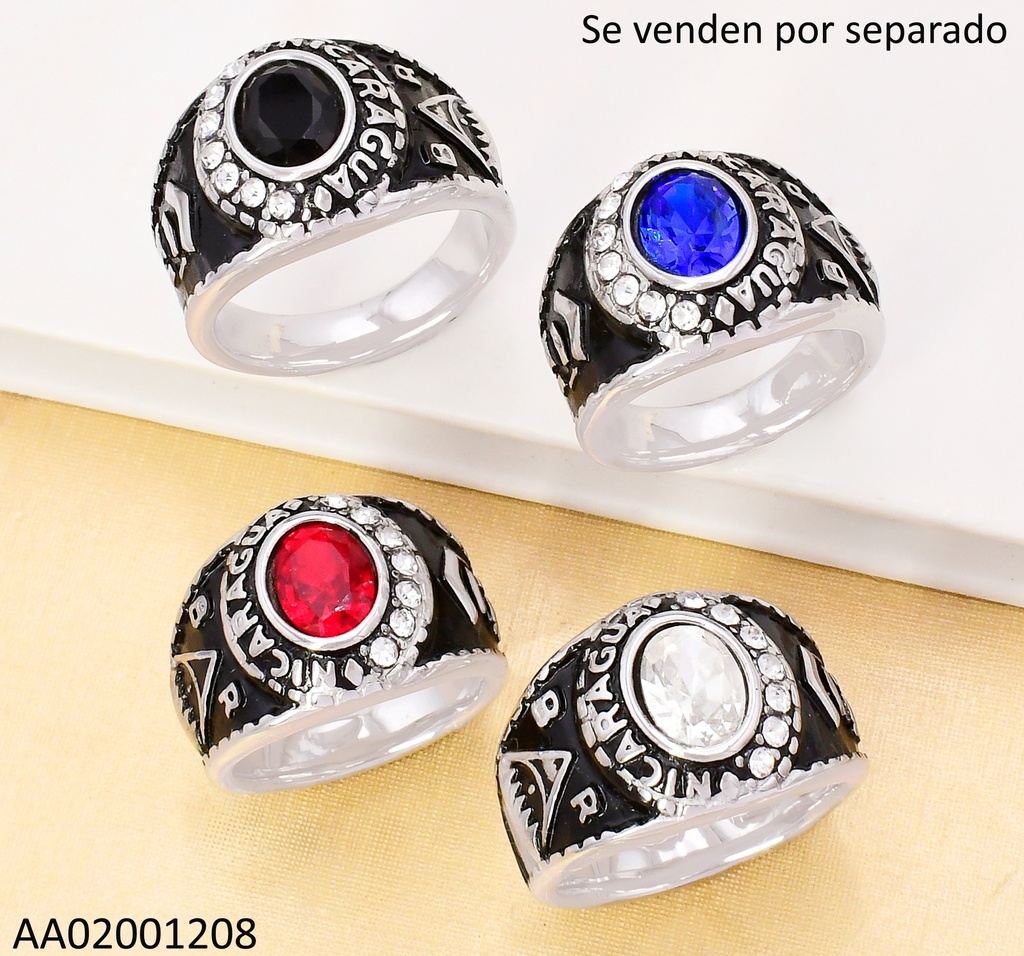ANILLO PLAT. GRADUACION NICARAGUA ESCUDO SURT.RA701