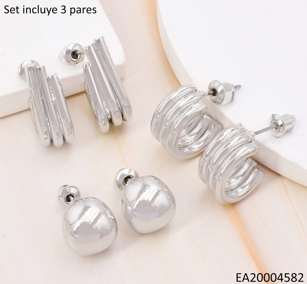 TRIO ARETES GALVANOPLASTIA PLAT.⚪/CCC/JJJ SE949-301