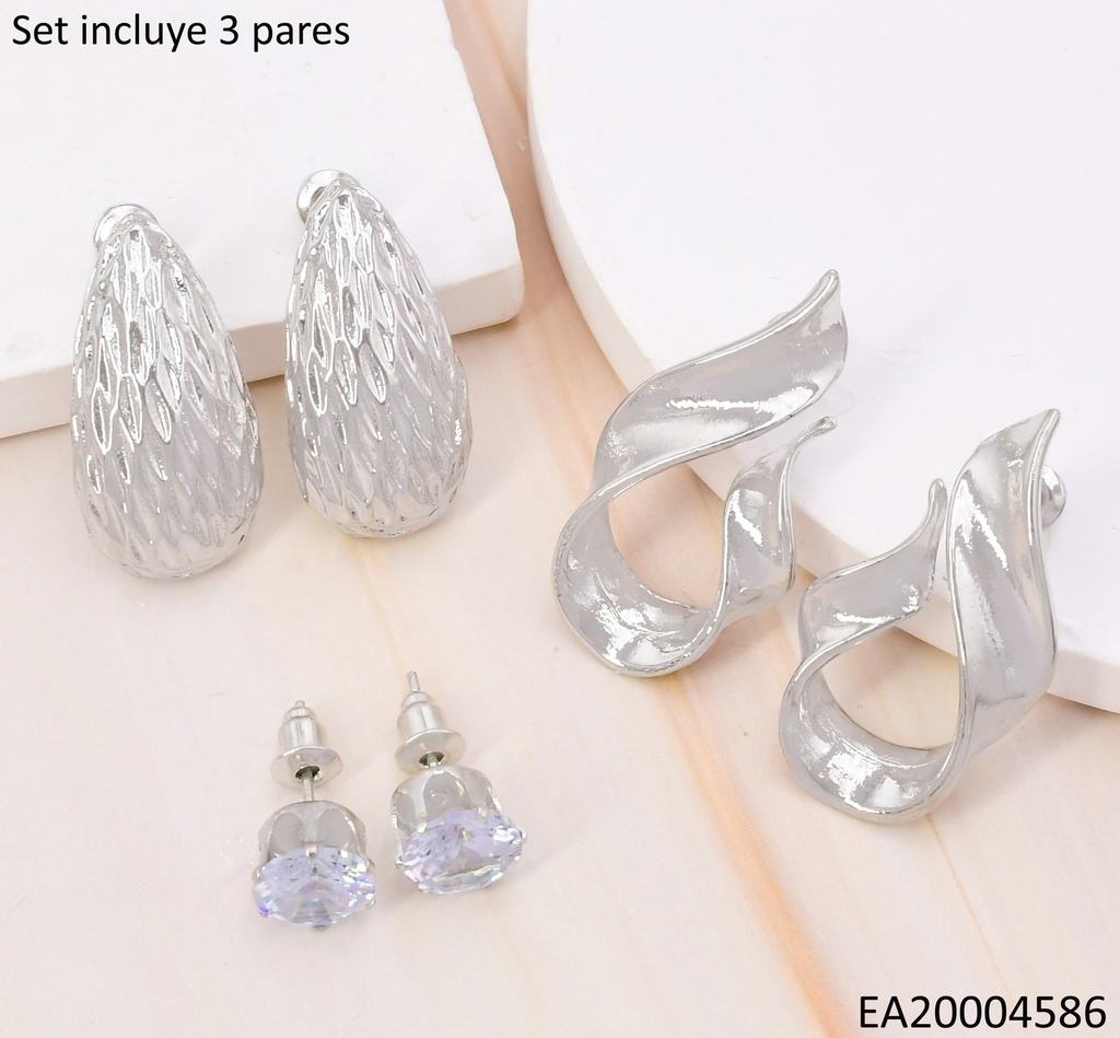TRIO ARETES PLAT.GALVANOPLASTIA ZIRC/OV.GRAB/U SE955-301