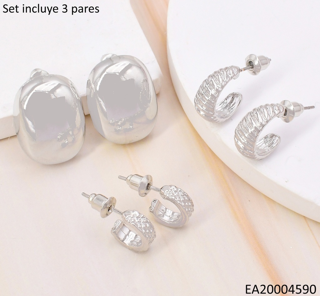 TRIO ARETES PLAT.GALVANOPLASTIA C PQ./C MED./RECT.VERT SE975-301
