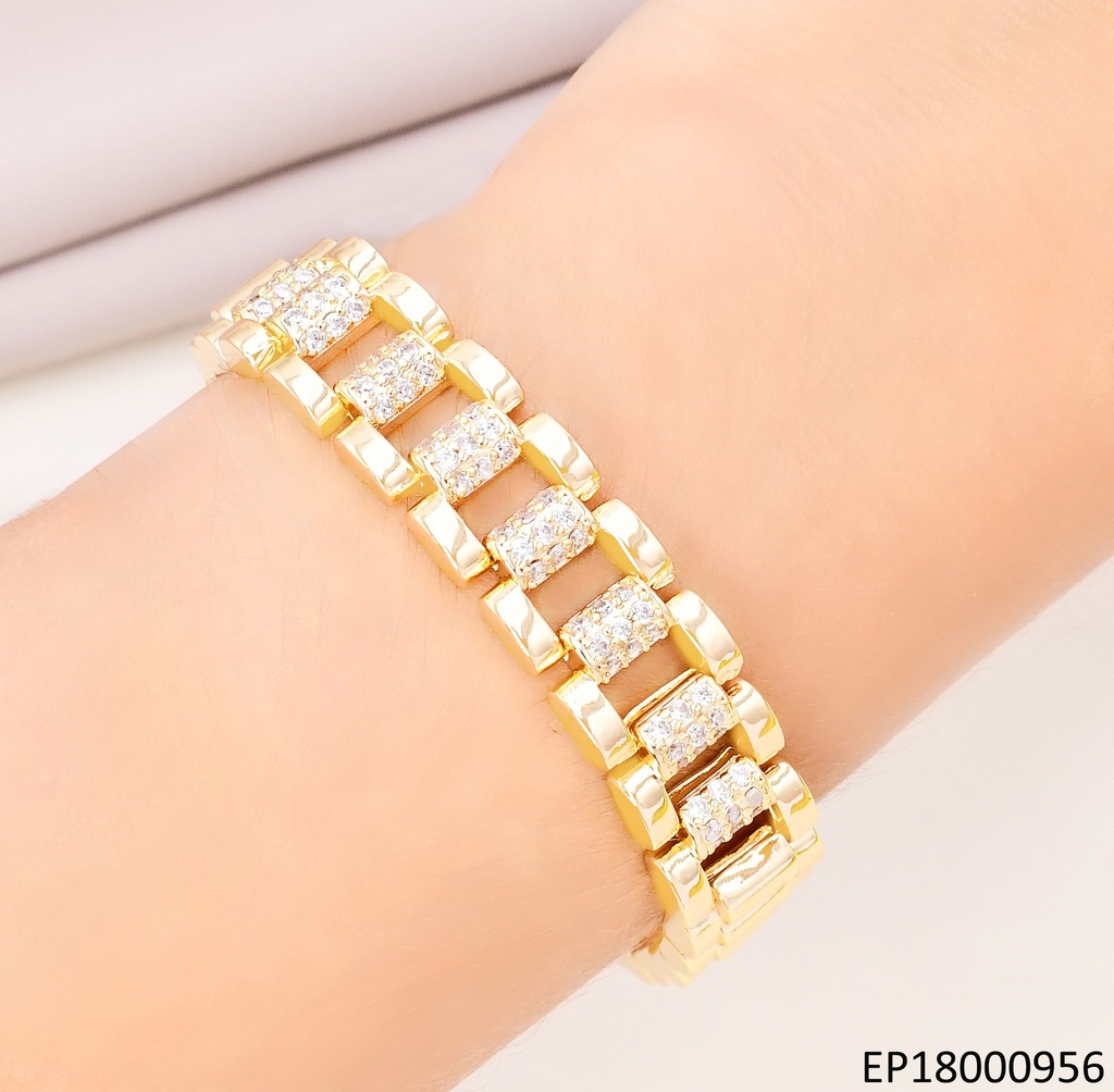 PULSERA ESTILO FAJA RELOJ C/ZIRC. BE495-318