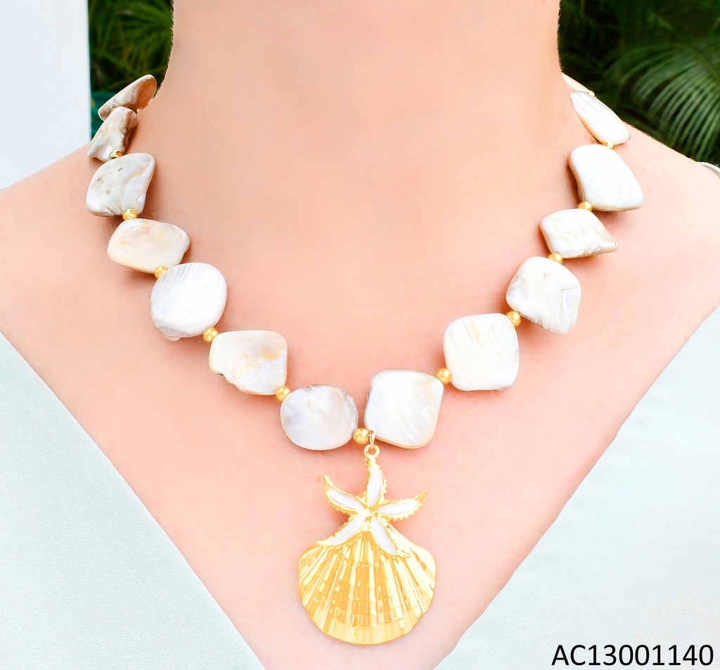 CADENA DOR ACCESORIOS DE MAR NACAR / OSTRA DOR/ESTRELLA DE MAR CA429-45