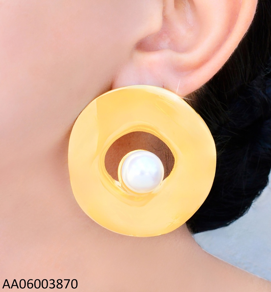 ARETES CIRCULO ANCHO PLANO C/PERLA CENTRO EA1234-45