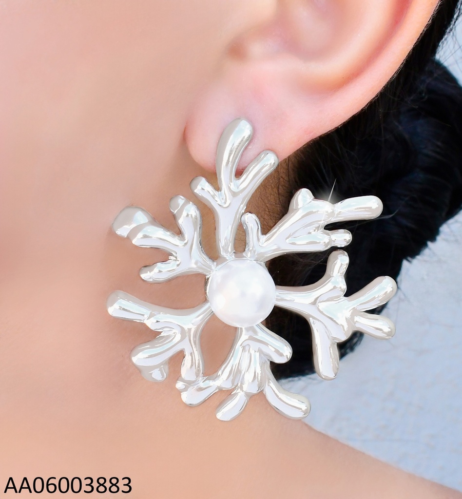 ARETES GR. CORAL PLAT. C/PERLA CENTRO EA1237-45