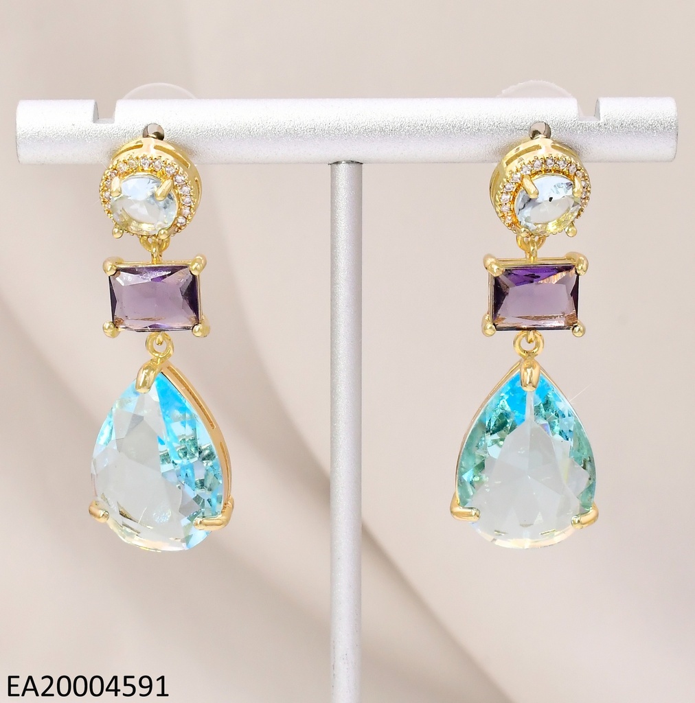 ARETES RD ZIRC/RECTAN.HORIZ/GOTA CELESTE EE4003-6
