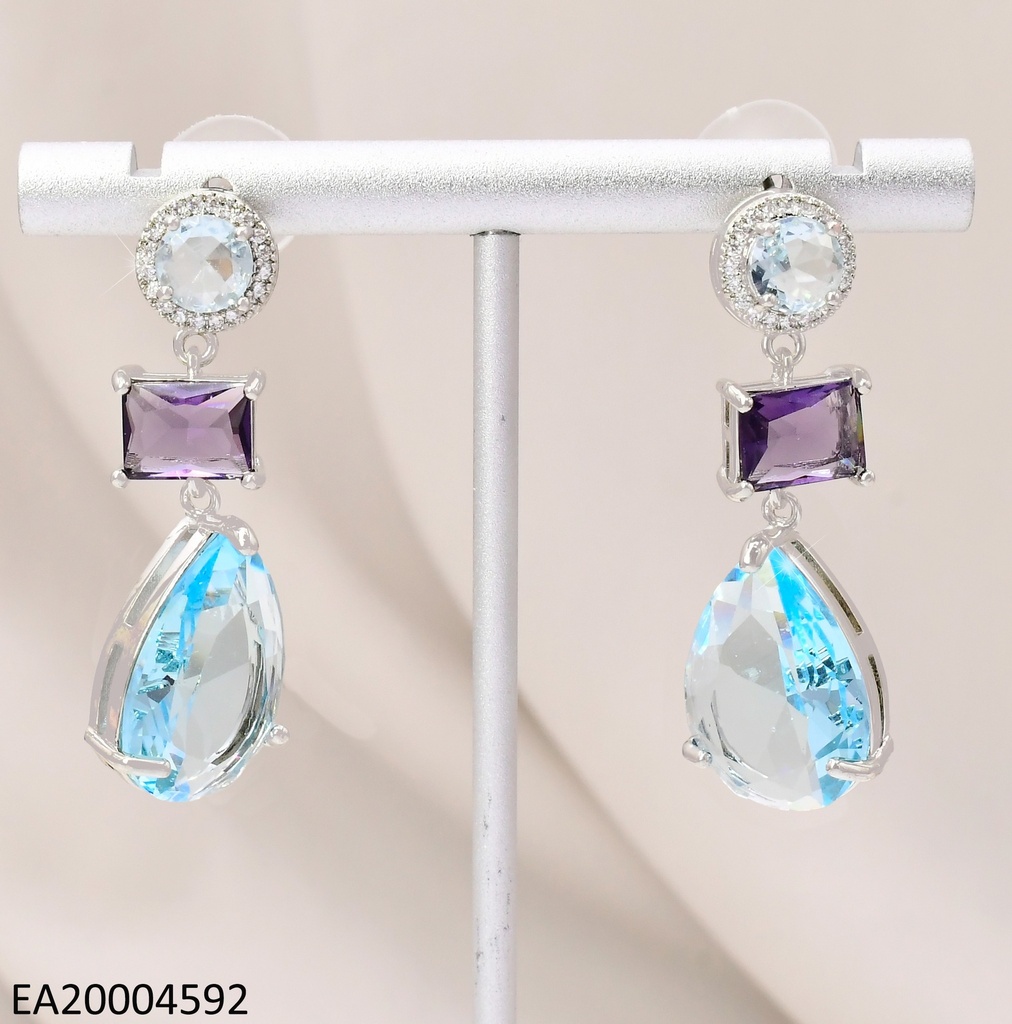ARETES RD ZIRC/RECTAN.HORIZ/GOTA CELESTE EE4004-6