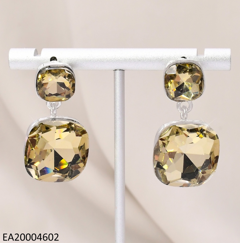ARETES PLAT.ZIRC.CUADRO CAFE PQ/CUADRO MD EE4033-9