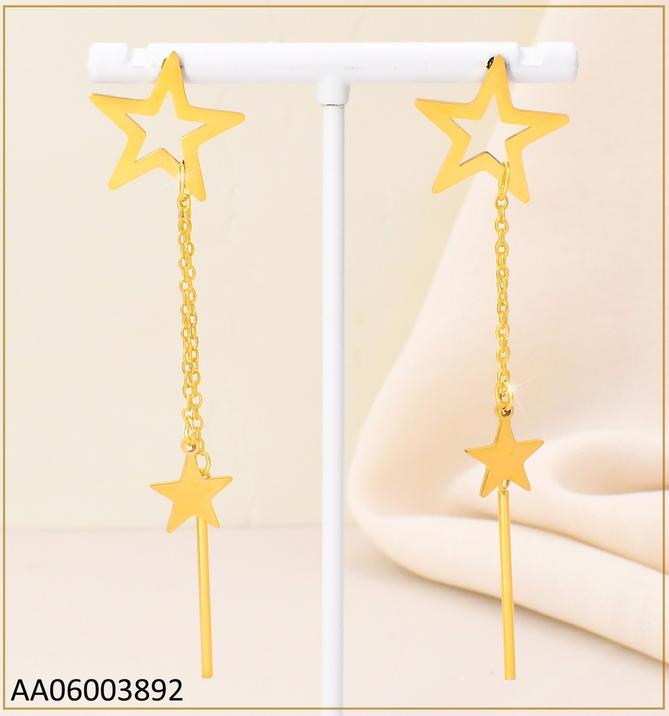 ARETES DOR CROQUI ESTRELLA /CADENITAS COLGANTES KE103917-PY