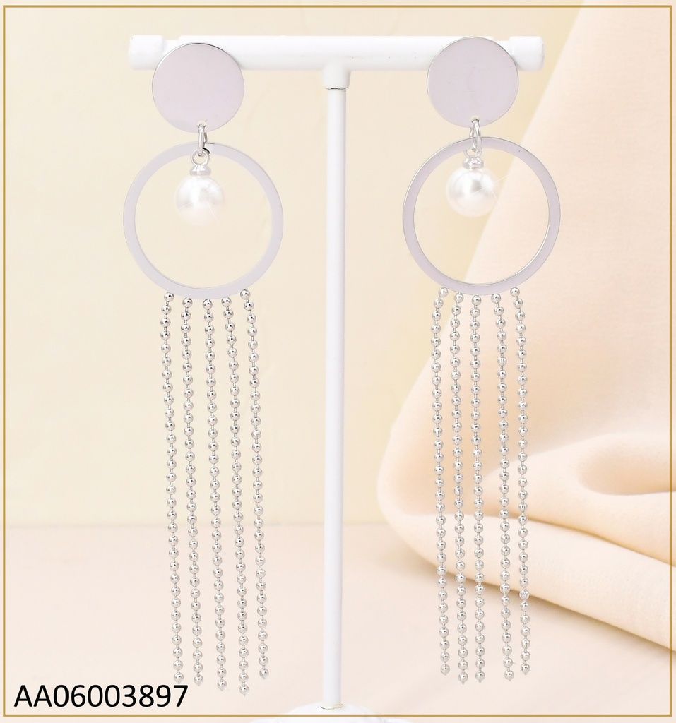 ARETES PLAT CIRCULO PQ / CIRCULO GR /PERLA CENTRO/ CADENITAS PELOT KE105884-PY
