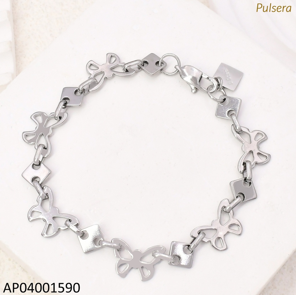 PULSERA PLAT.CROQUIS ROMBOS KB192014-Z