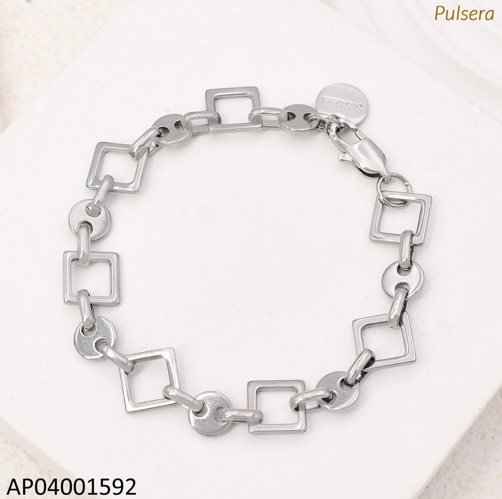 PULSERA PLAT. CRQOUIS ROMBOS KB192016-Z