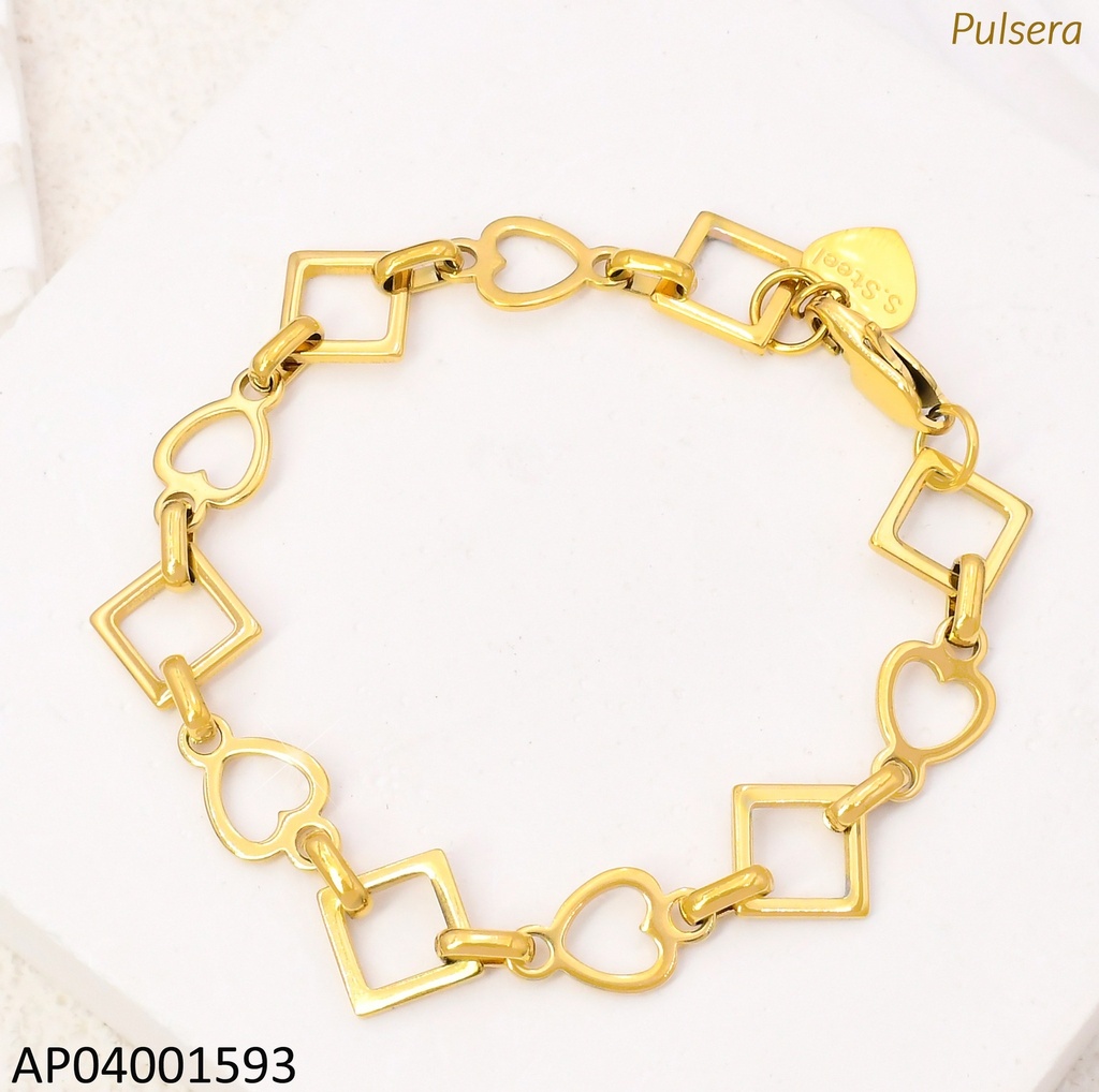 PULSERA CROQUIS ROMBOS/CORAZONES KB192017-Z