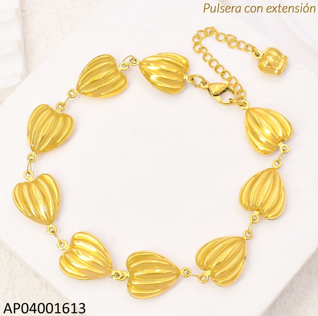PULSERA CORAZON RAYADOS KB204573-AQ