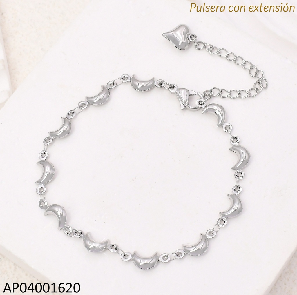PULSERA PLAT.MEDIA LUNA LISA KB204580-AQ