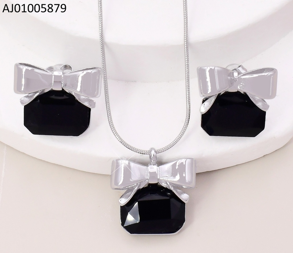 SET PLAT LAZO / RECTANGULO NEGRO HORIZONTAL SA1168-45