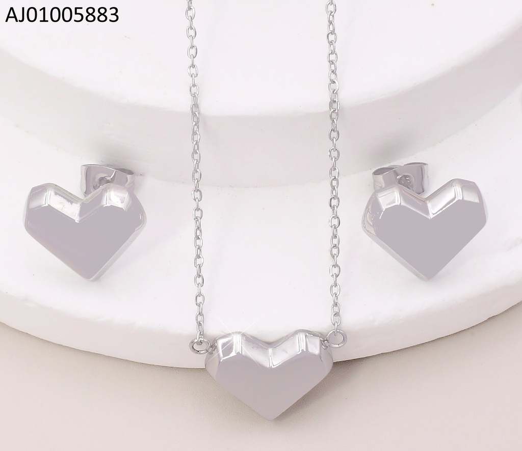 SET PLATEADO CORAZON PEQ,. KS228586-