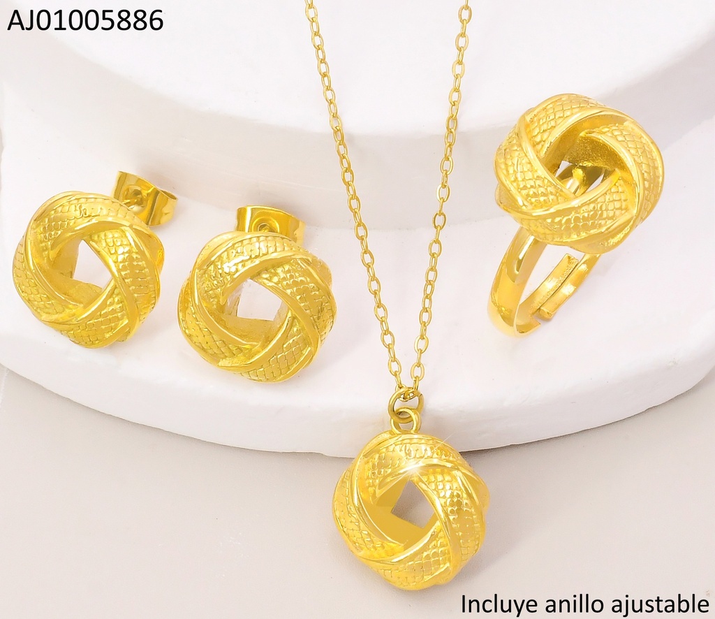 SET DOR CIRCULO ENTRELAZADO C/ ANILLO KS228583