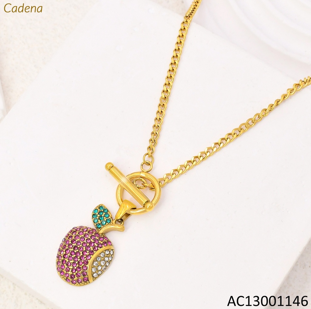 CADENA LARGA DIJE MANZANA ZIRC.CIERRE TIFFANY KN292313-Z