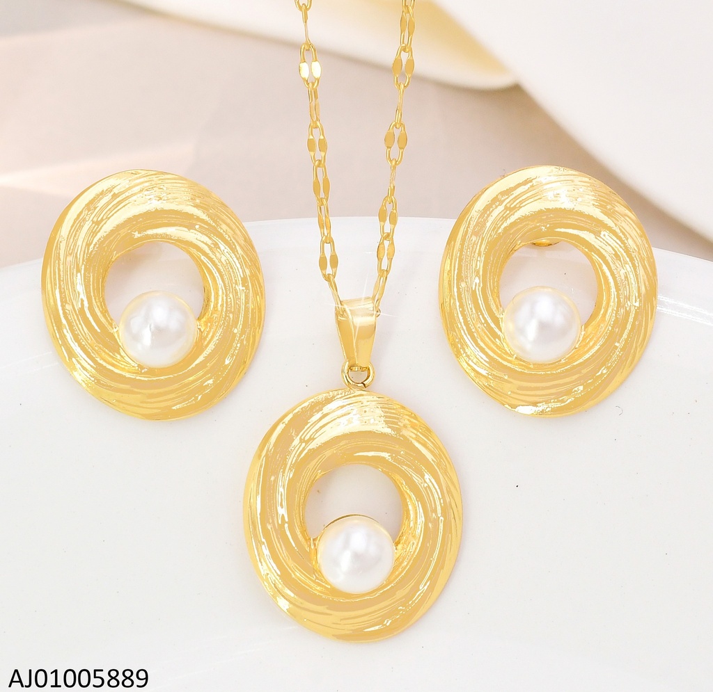 SET OVALO ANCHO C/PERLA CENTRO INF.SA1041-270