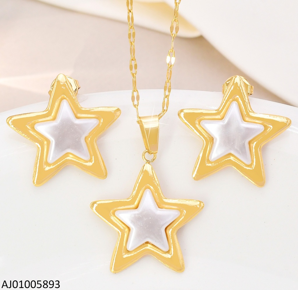 SET ESTRELLAS BLANCAS BORDES DORADOS SA1030-270
