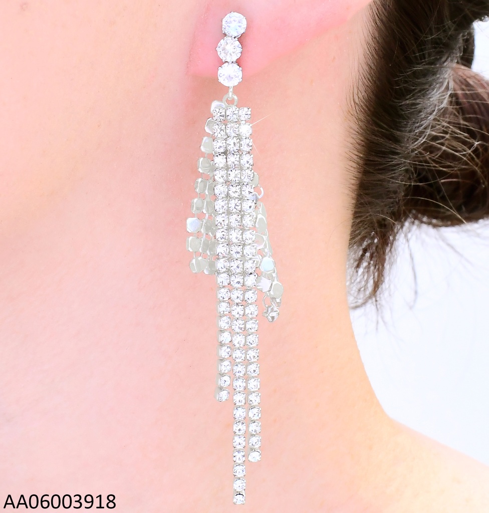 ARETES PLAT LLUVIA ZIRC / MAYA TRIANGULAR EA1297-45