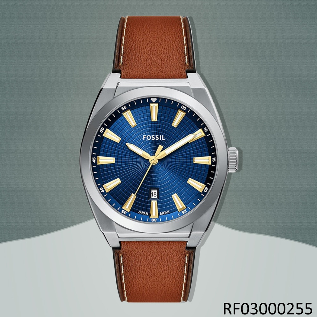 RELOJ FOSSIL ANALOGO EVERETT FS6115 FAJA CUERO CAFE