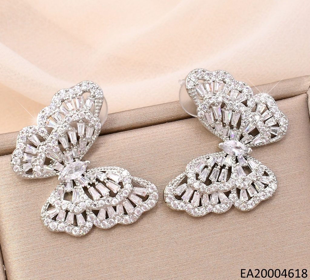 ARETES PLAT.MARIPOSA GR. ZIRC.RETANGULARES EE4010-6