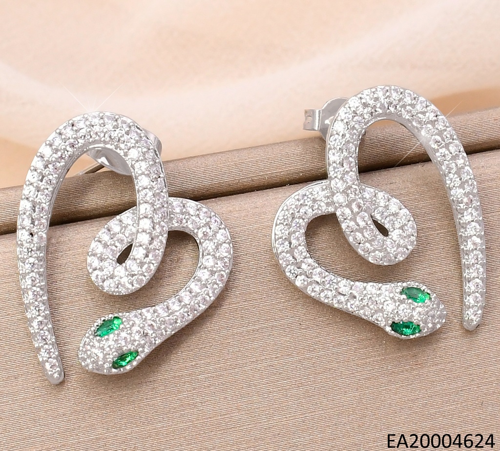 ARETES PLAT. CROQUI CORAZON SERPIENTE ZIRC.EE3991-268