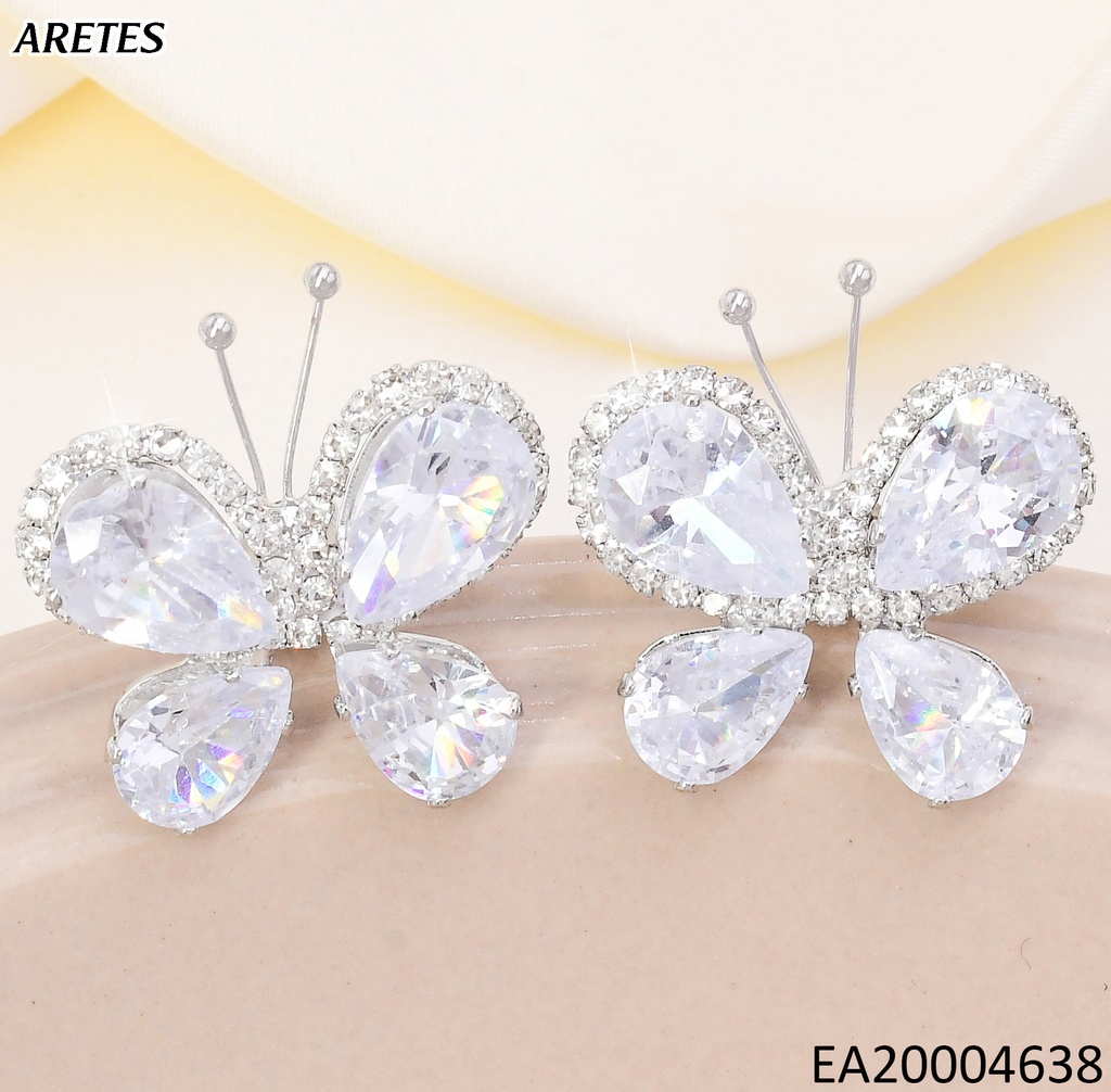 ARETES PLAT MARIPOSA GR ZIRC. CRISTAL EE4311-355