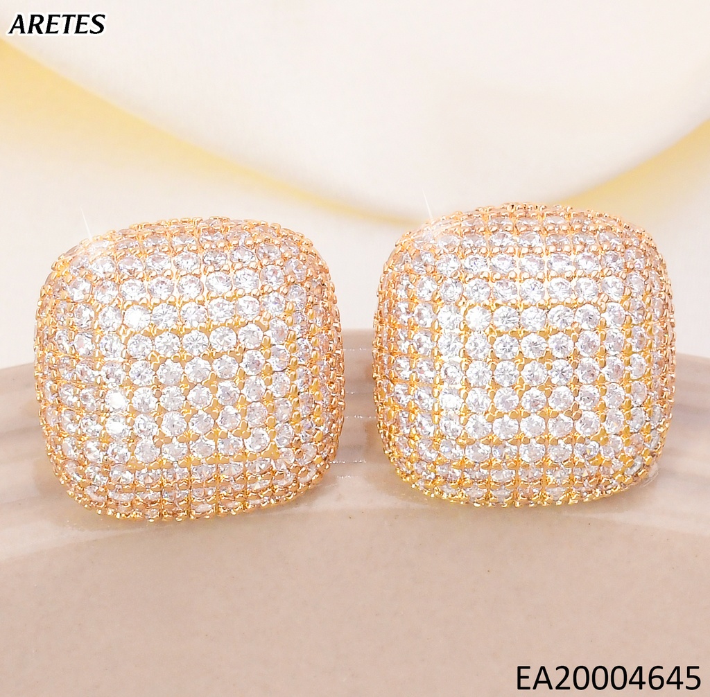 ARETES DOR CUADRADO ZIRC. EE4708-6