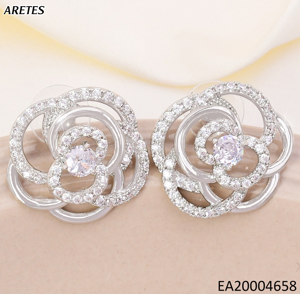 ARETES PLAT CROQUI ROSA ZIRC. N4115-484