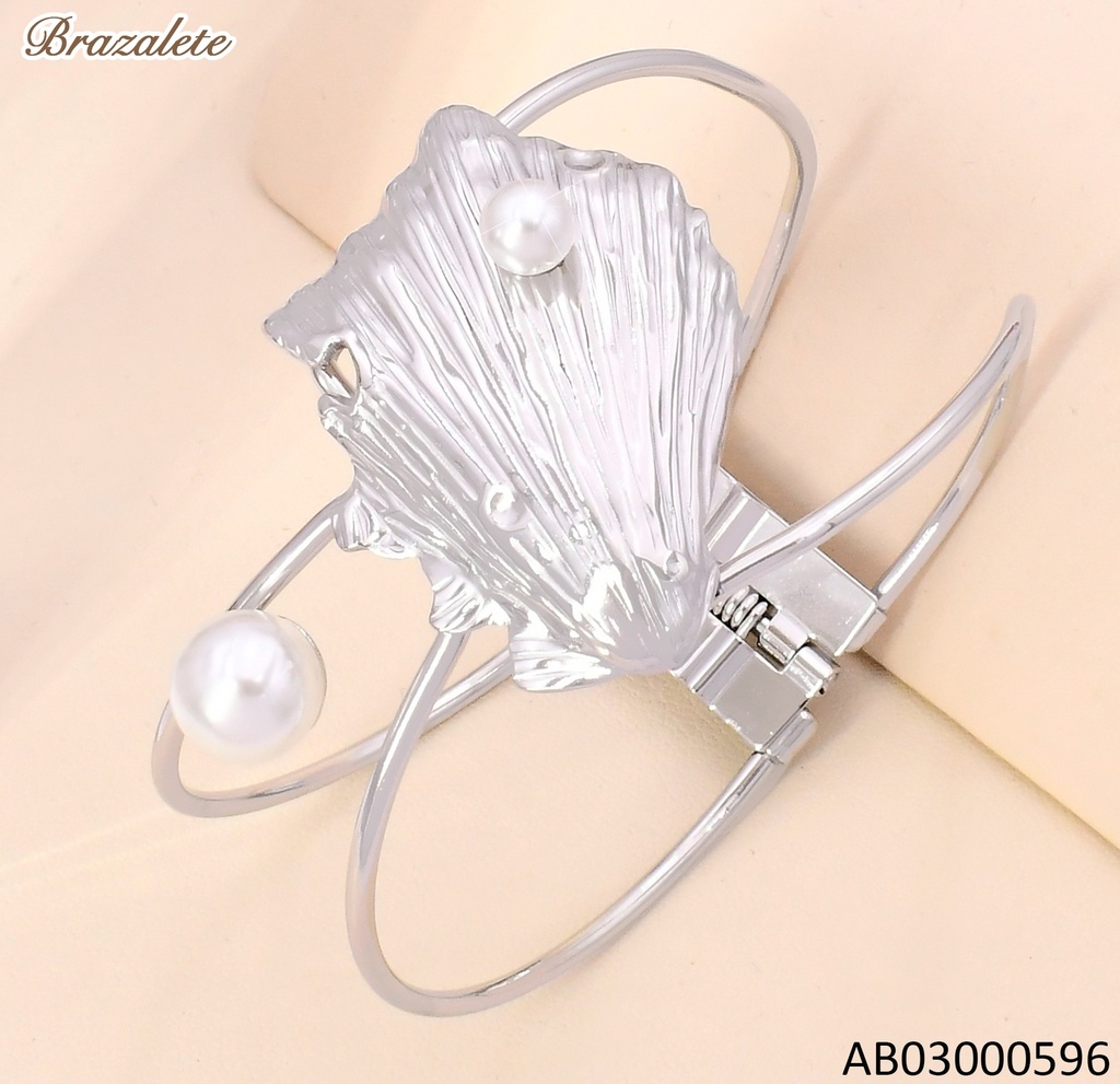 BRAZALETE PLAT OSTRA/ PERLAS BA2264-45