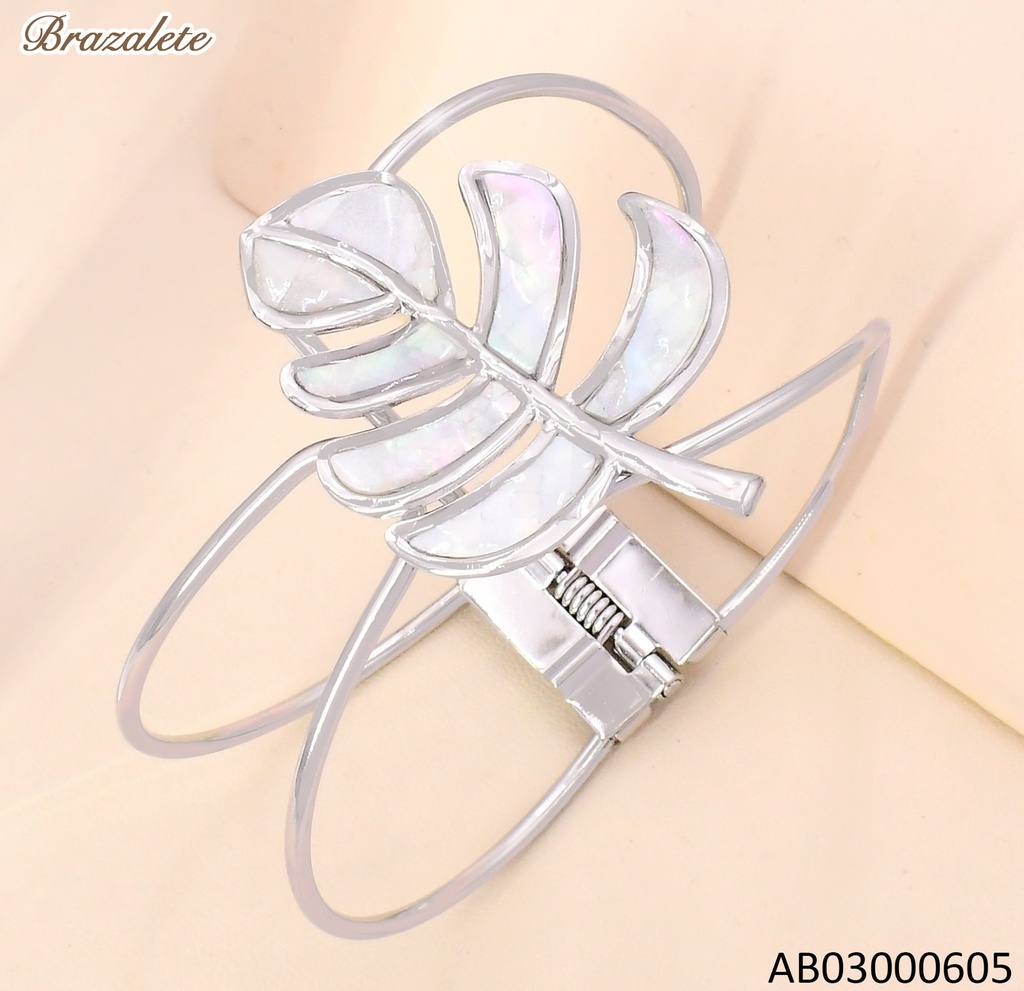 BRAZALETE PLAT HOJA ESMALTADA BA2274-45