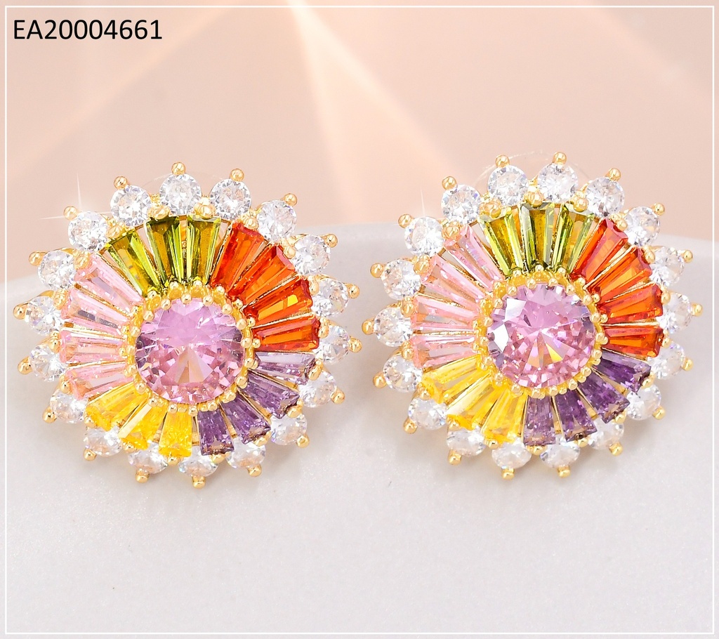ARETES RD ZIRC.RECTANG.COL.SURTIDOS EE4608-6