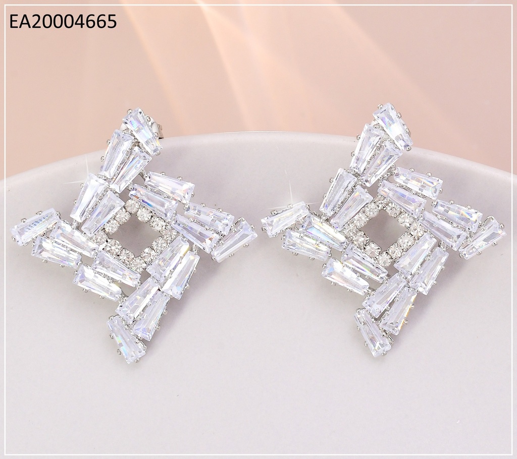 ARETES PLAT.ROMBO IRREGULAR ZIRC.RECT.EE4337-355