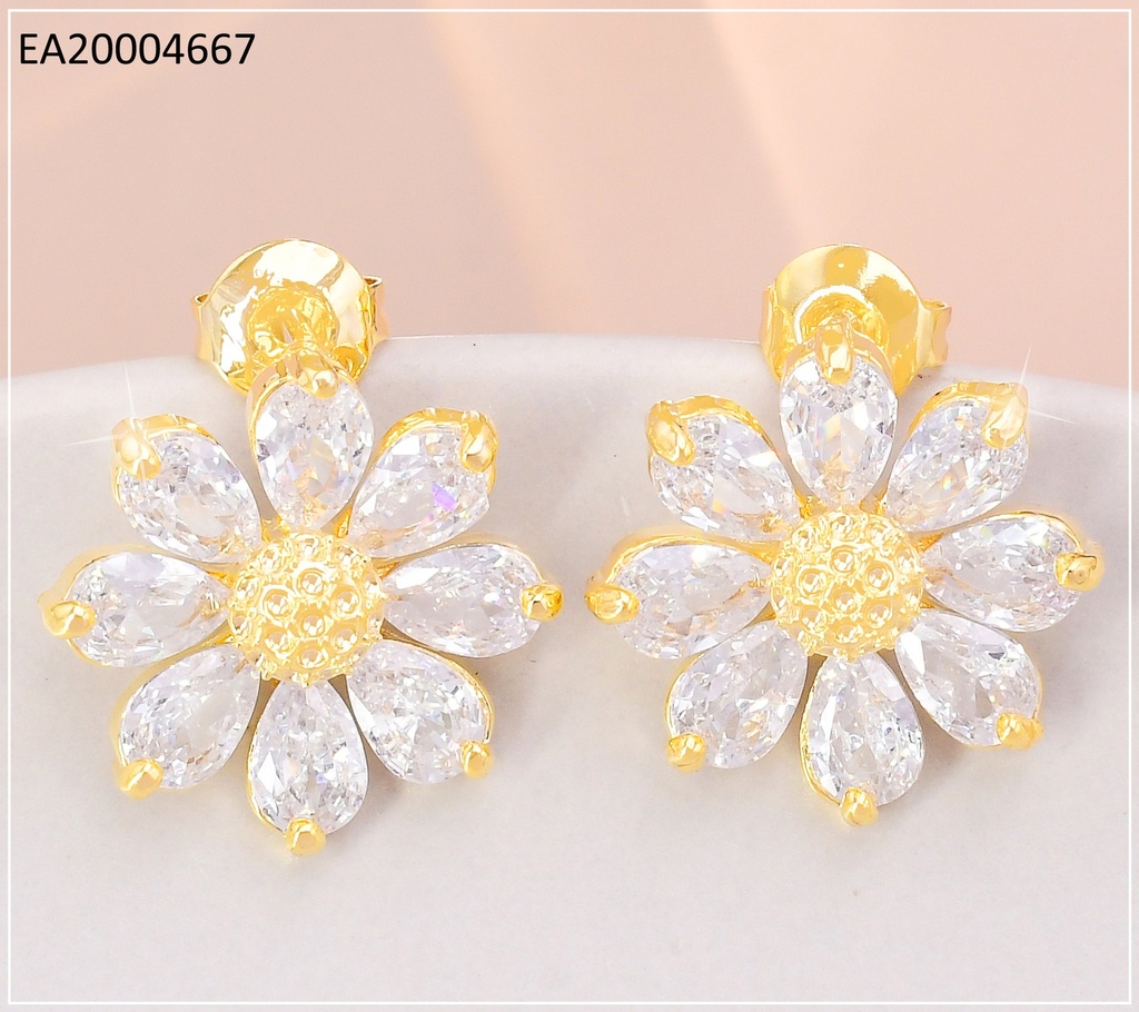 ARETES FLRO ZIRCONIAS CENTRO DORADO EE4326-355