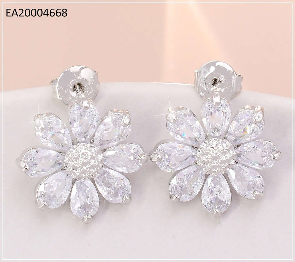 ARETES PLAT.FLOR ZIRCONIAS CENTRO PLAT.EE4327-355