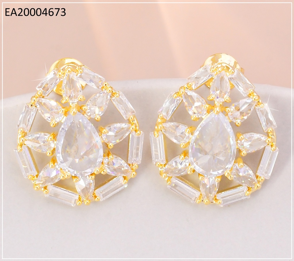 ARETES GOTA ZIRCONIAS BORDES C/DORADO EE4332-355
