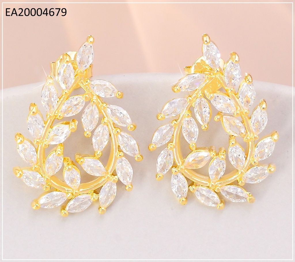ARETES GOTA C/HOJITAS ZIRCONIAS EE4350-355