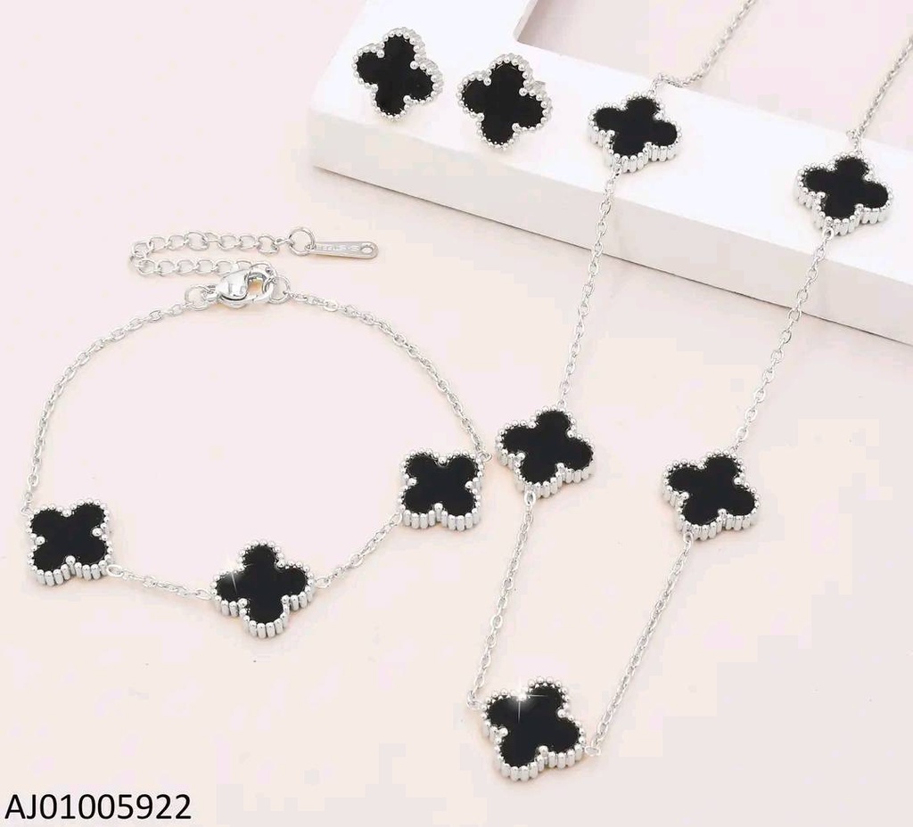 SET VAN CLEEF PLAT.NEGRO C/PULSERA 0017336-680