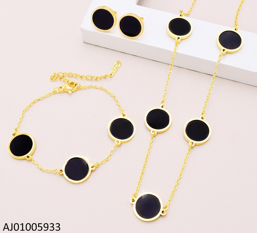 SET 5 RD.NEGROS C/PULSERA 9821-680