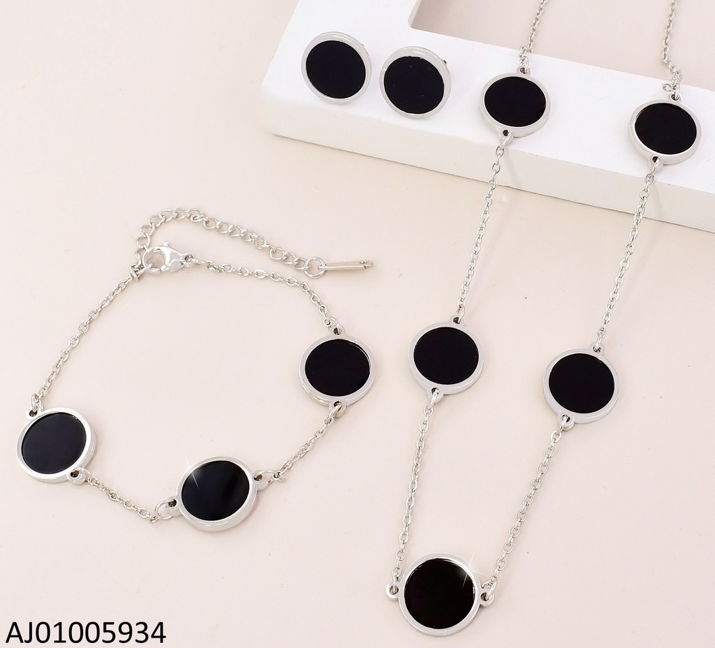 SET PLAT 5 RD.NEGROS C/PULSERA 0017335-680