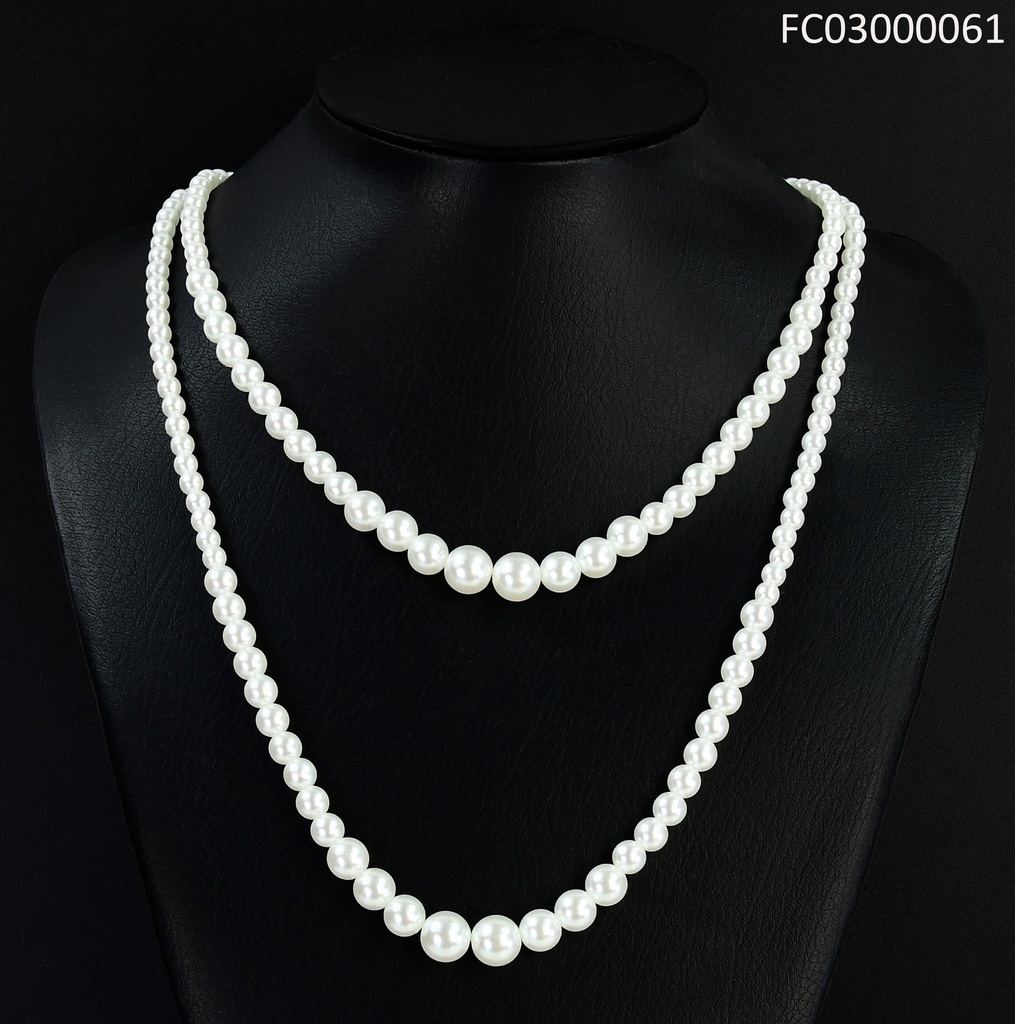 COLLAR DOBLE PERLAS PEQUEÑAS/MD CENTRO CE405-338