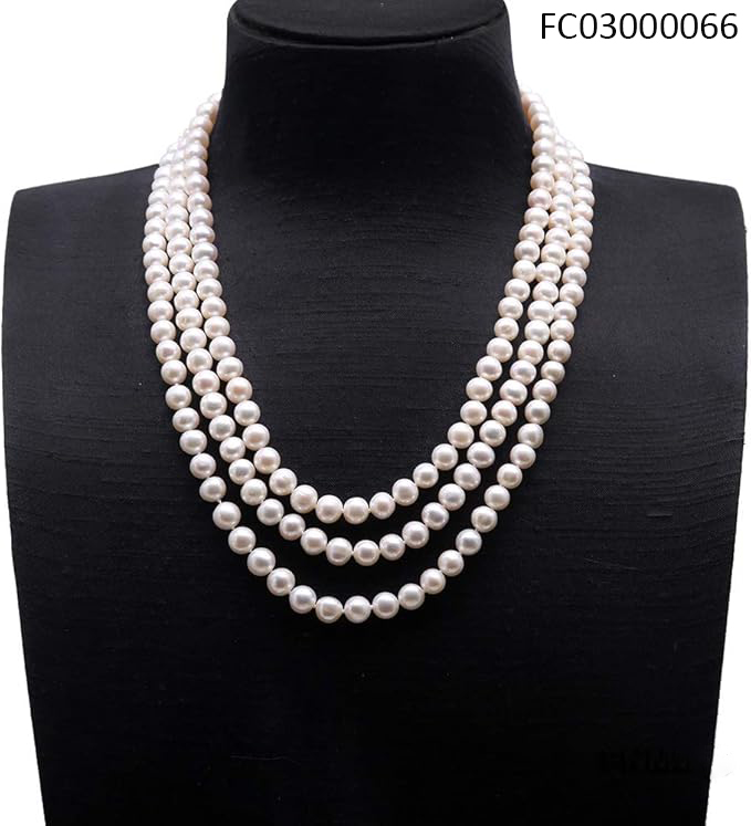 COLLAR PERLAS 3 LINEAS DIF.TAMAÑOS CE412-338