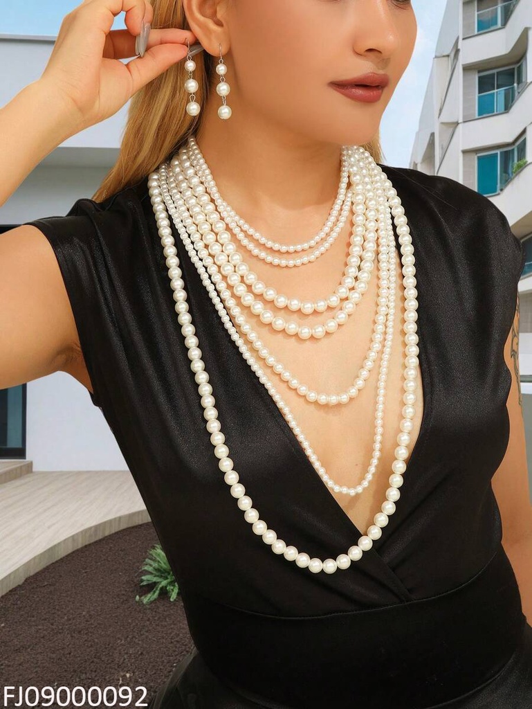 SET PERLAS COLLAS 7 LINEAS DIF.TAMAÑOS CE410-338