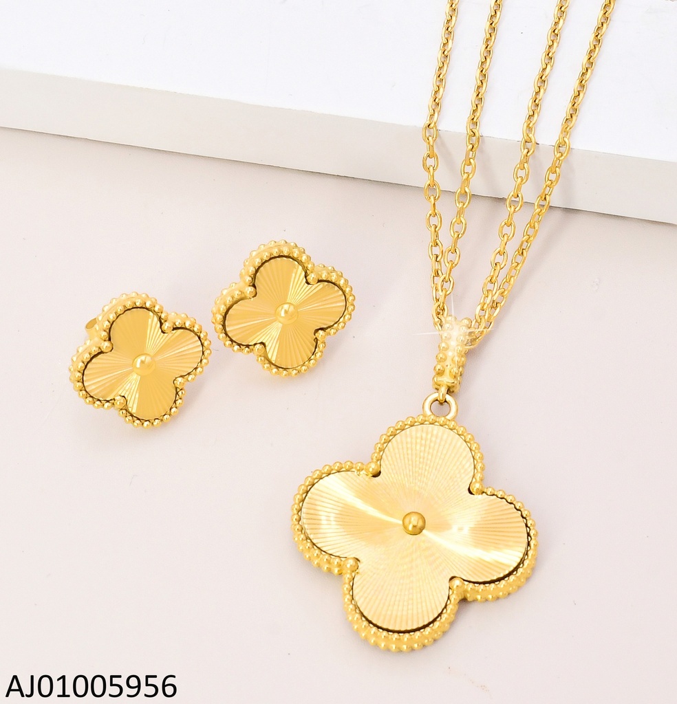 SET VAN CLEEF LISO C/PUNTO CENTRO DOBLE CAD DIJE GR. 0010513