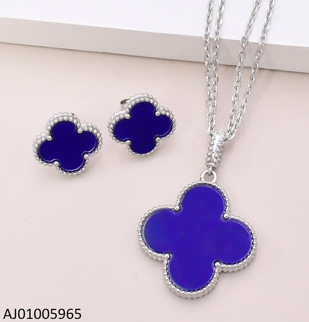 SET VAN CLEEF PLAT.AZUL DOBLE CAD.DIJE GR 17349-669