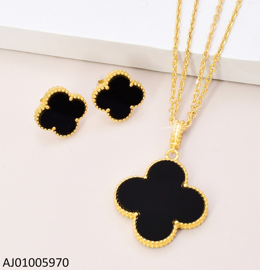 SET VAN CLEEF NEGRO DOBLE CAD.DIJE GR 10519-669